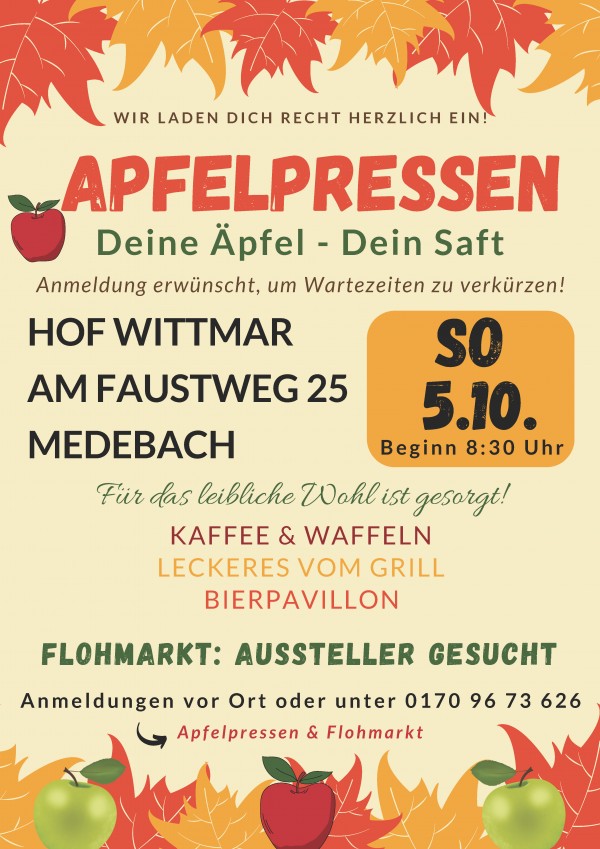 Apfelpressen 2025 Hof Wittmar